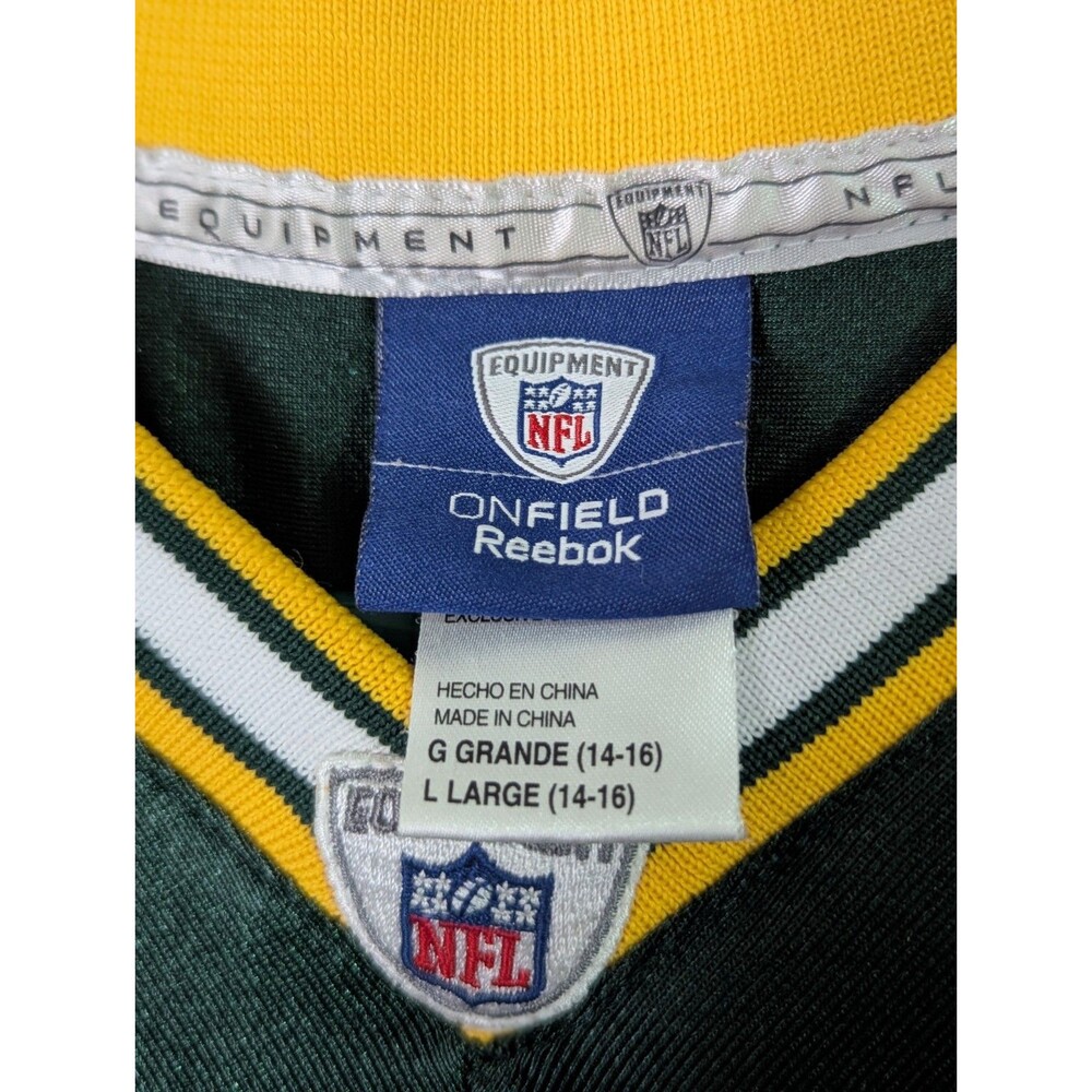 Official NFL Reebok Green Bay Packers Jersey Youth Large Aaron Rodgers 12 Logo - Picture 9 of 10